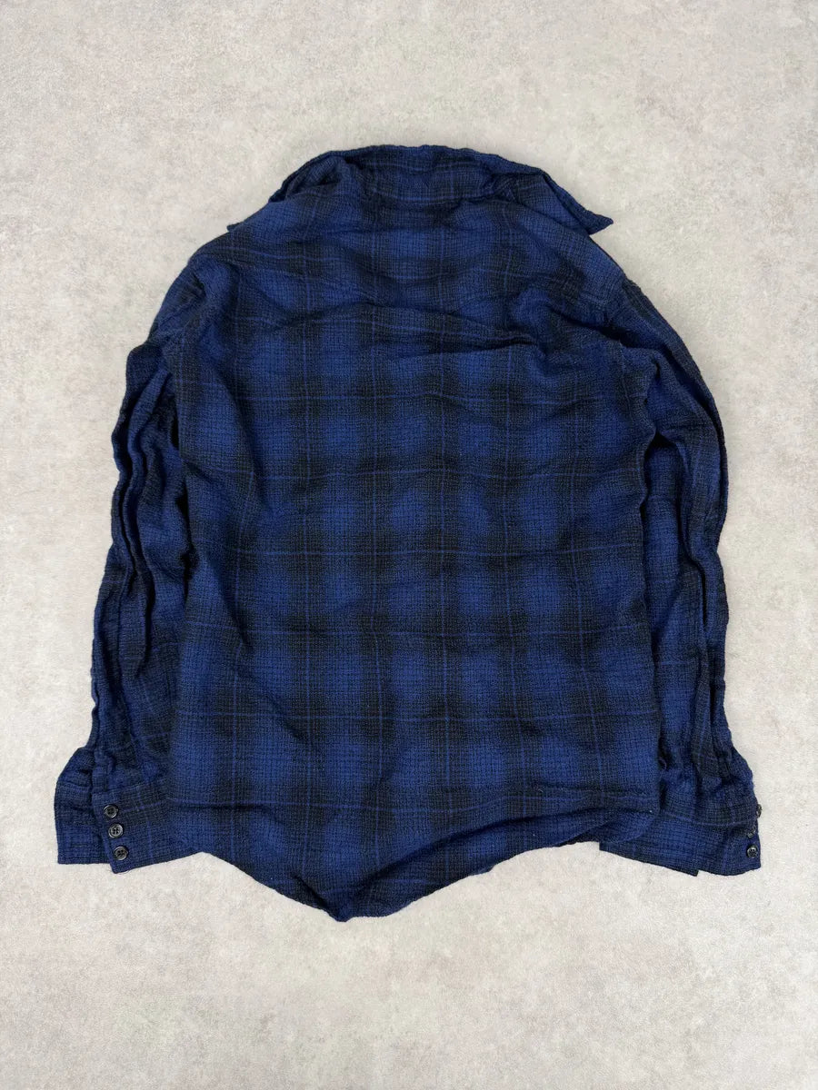 SS2016 Saint Laurent Blue & Black Checkered Shirt by Hedi Slimane fflfakO 3