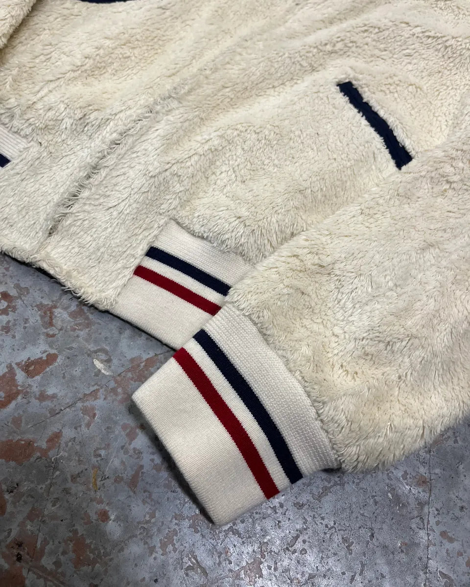 SS2016 Saint Laurent Cream Faux Fur Bomber Jacket YFnanzB 5