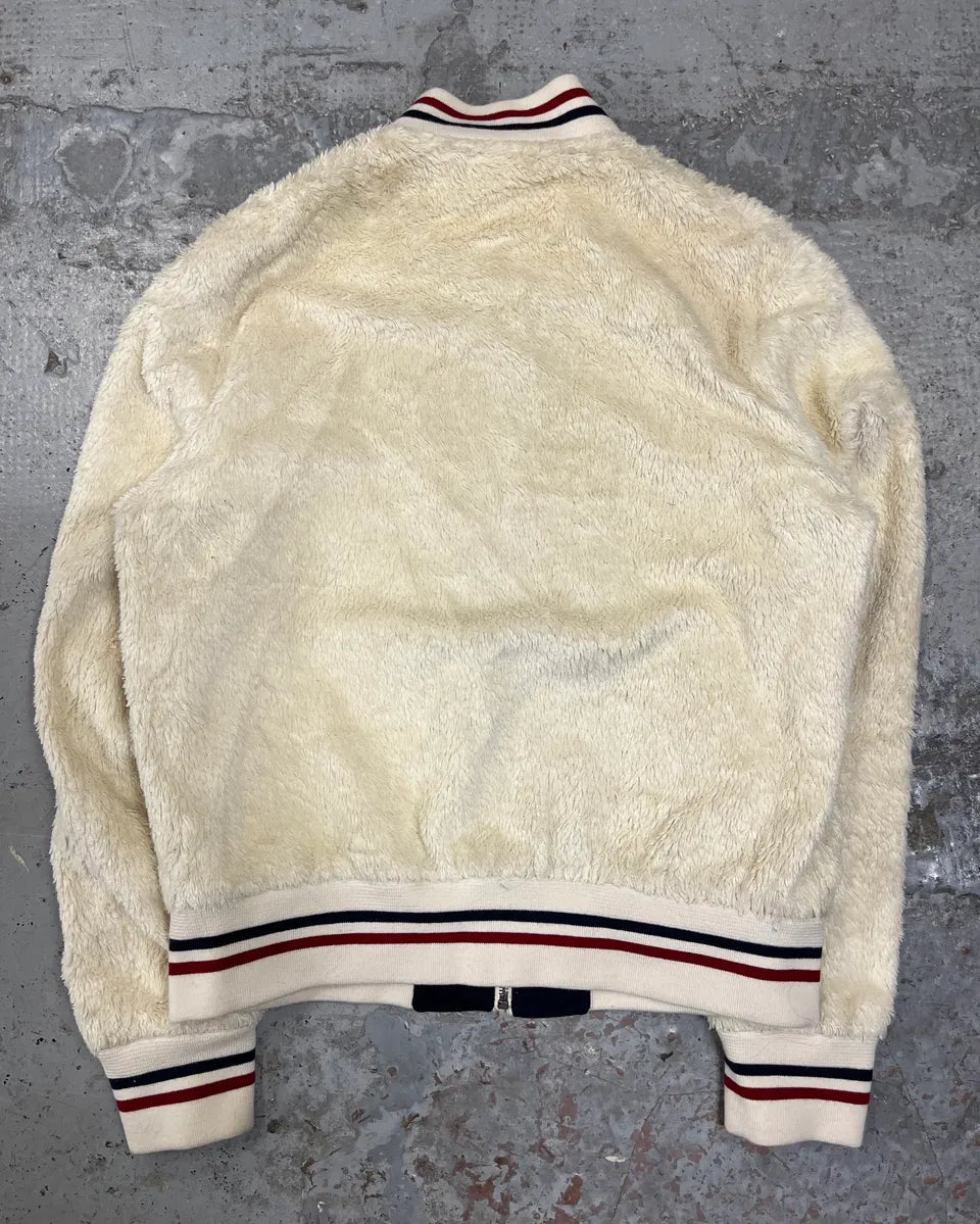 SS2016 Saint Laurent Cream Faux Fur Bomber Jacket YFnanzB 6
