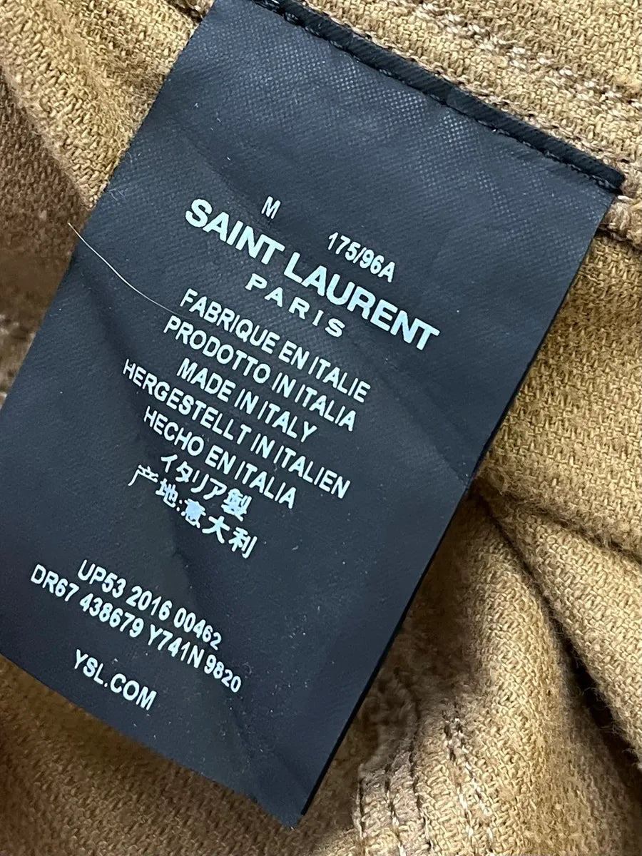 SS2016 Saint Laurent Leopard Corduroy Camel Trucker Jacket cMYYAmT 10