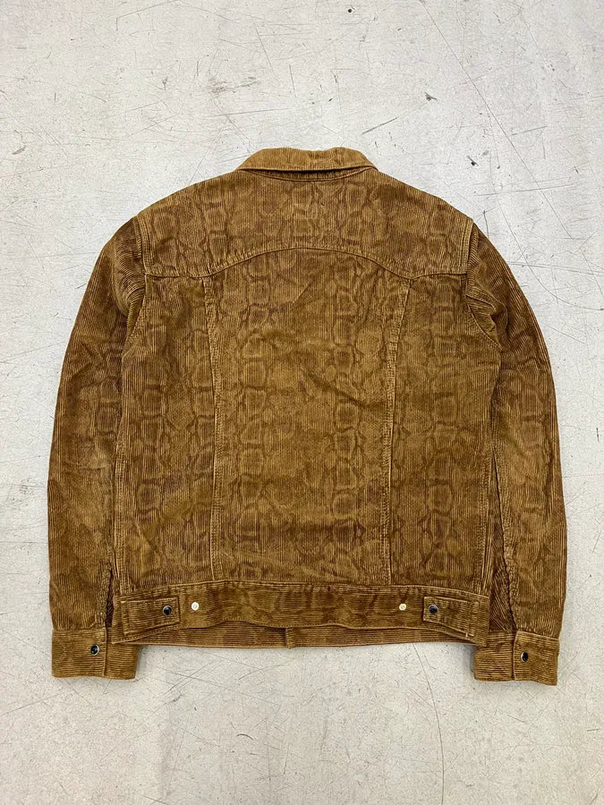 SS2016 Saint Laurent Leopard Corduroy Camel Trucker Jacket cMYYAmT 6