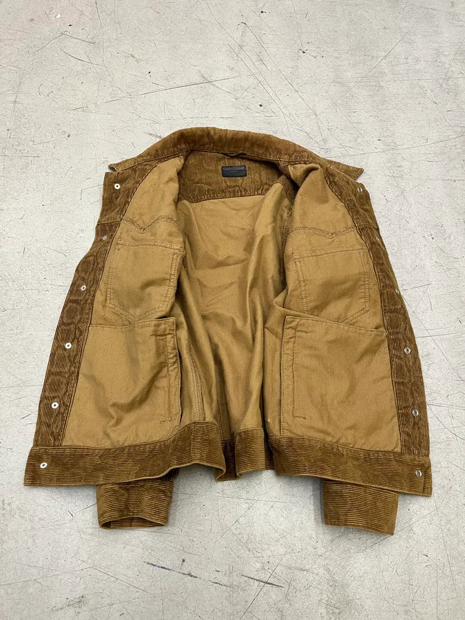 SS2016 Saint Laurent Leopard Corduroy Camel Trucker Jacket cMYYAmT 8