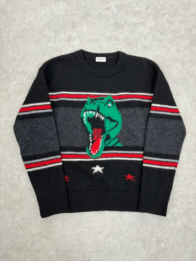 SS2016 Saint Laurent T-Rex Black Knitwear Sweater oETrocC 0