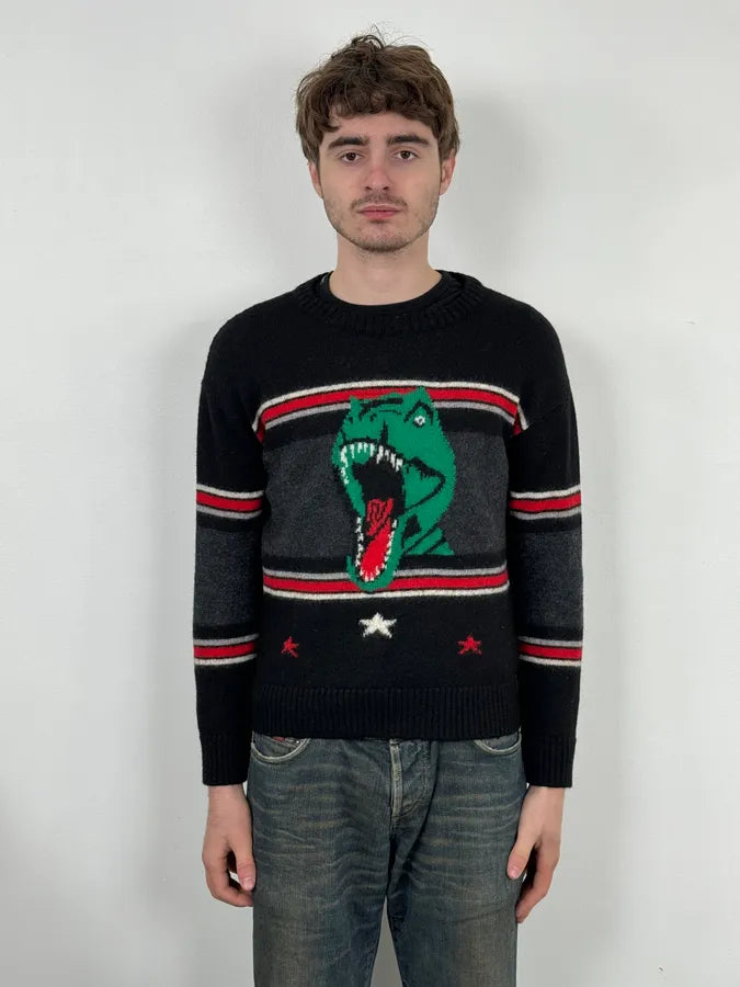 SS2016 Saint Laurent T-Rex Black Knitwear Sweater oETrocC 1