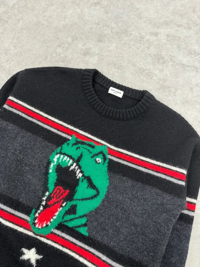 SS2016 Saint Laurent T-Rex Black Knitwear Sweater oETrocC 3