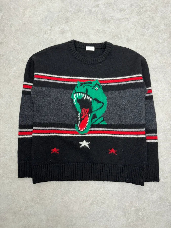 SS2016 Saint Laurent T-Rex Black Knitwear Sweater oETrocC 5