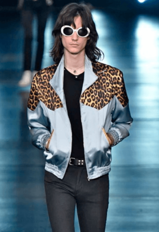 SS2016 Saint Laurent Turquoise Viscose Leopard Jacket JvZIfqQ 0