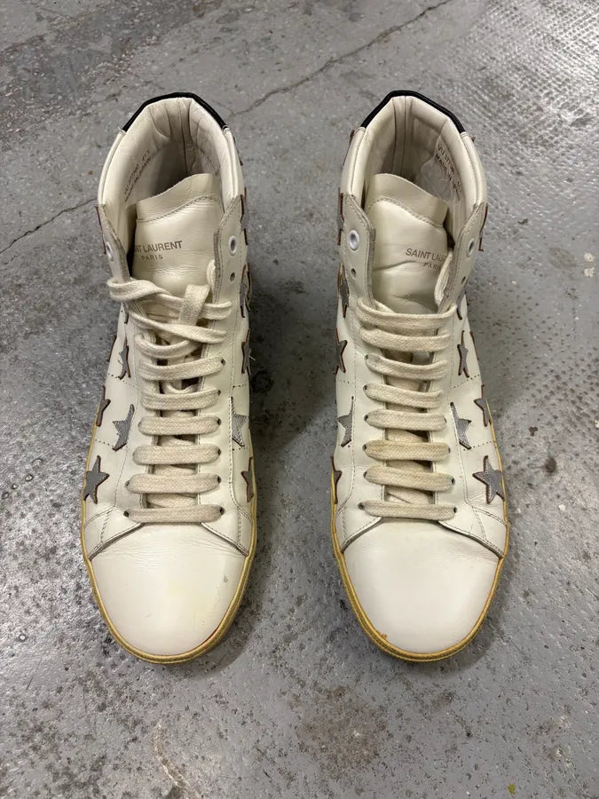 SS2016 Saint Laurent White High Stars Shoes YyQzQHf 1