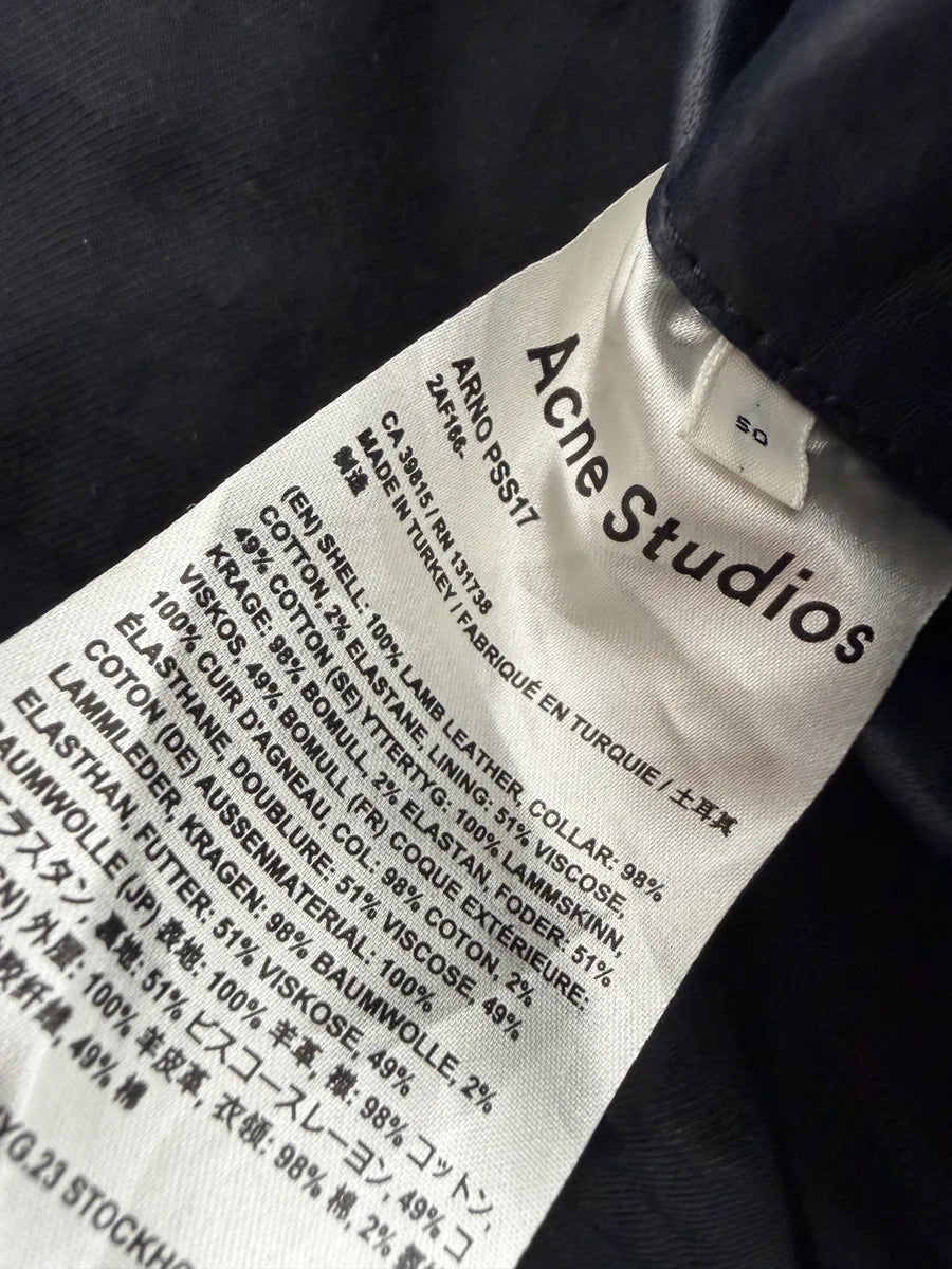 SS2017 Acne Studios Arno Velvet Collar Navy Leather Jacket pRBmIDm 10