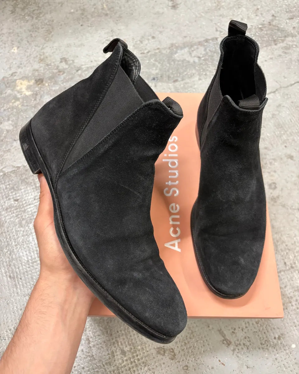 SS2017 Acne Studios Black Suede Leather Ankle Boots (42eu/us8.5) KKijxxE 0