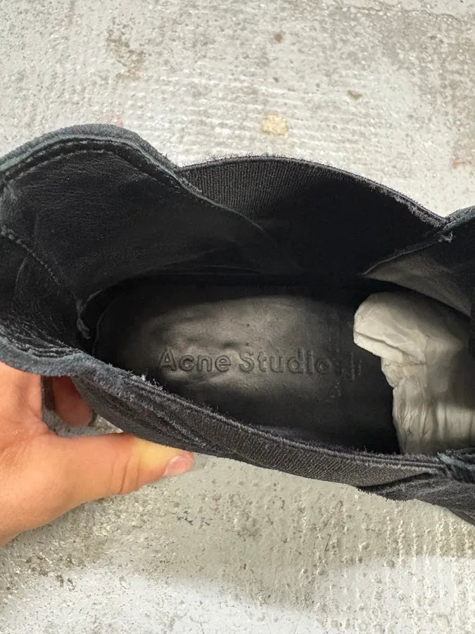 SS2017 Acne Studios Black Suede Leather Ankle Boots (42eu/us8.5) KKijxxE 9