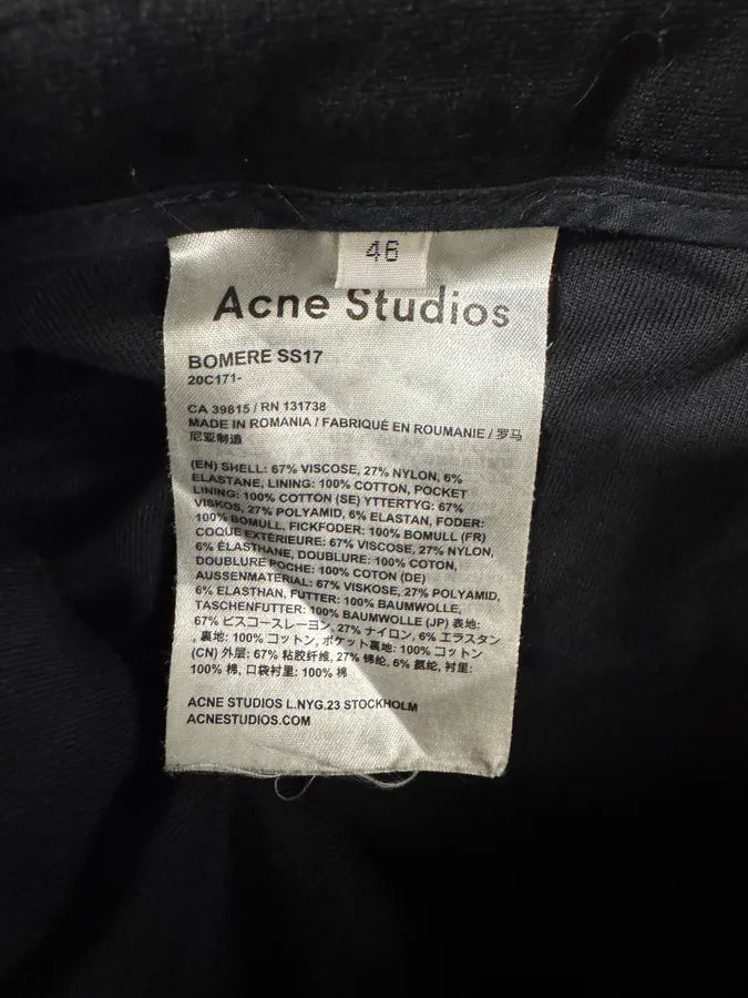 SS2017 Acne Studios Full Zips Black Cozy Pants (S) 4
