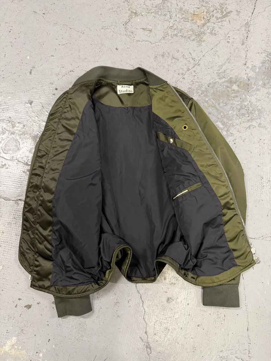 SS2017 Acne Studios Olive Green Nylon Bomber Jacket CfakTWp 6