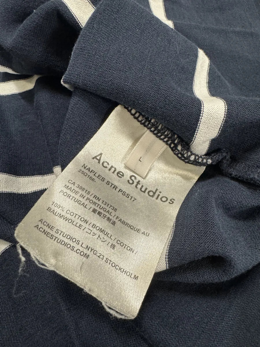 SS2017 Acne Studios White & Navy Lines Striped T-Shirt HnSAnGE 7