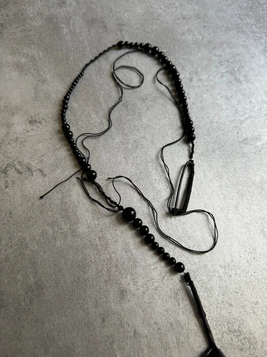 SS2017 Ann Demeulemeester Beaded Black Feather Necklace pExUqfK 5