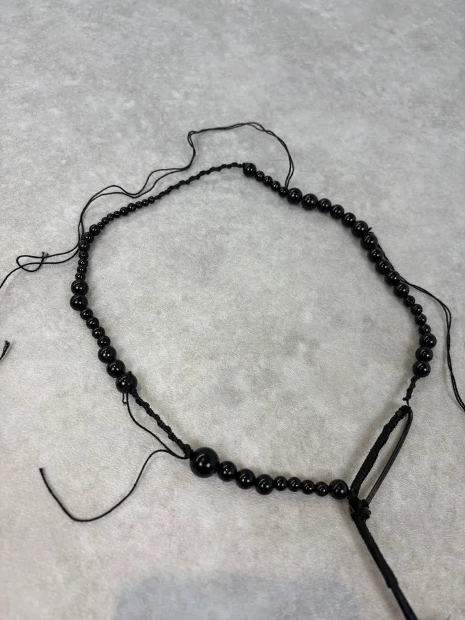 SS2017 Ann Demeulemeester Beaded Black Feather Necklace pExUqfK 5