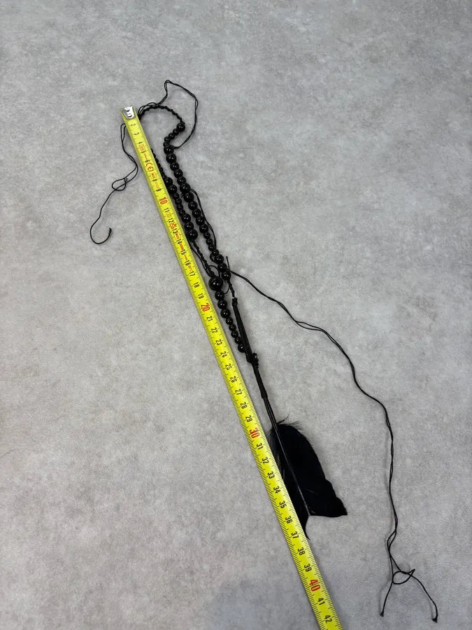 SS2017 Ann Demeulemeester Beaded Black Feather Necklace pExUqfK 7