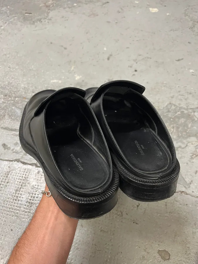 SS2017 Balenciaga Black Leather Loafer Clog Mules (44eu/us10) cKfofKg 5