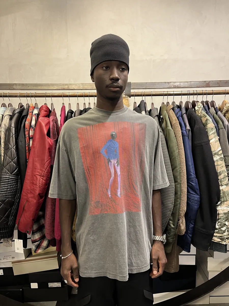 SS2017 Balenciaga Dark Grey Look Print T-Shirt xPYyFQc 1