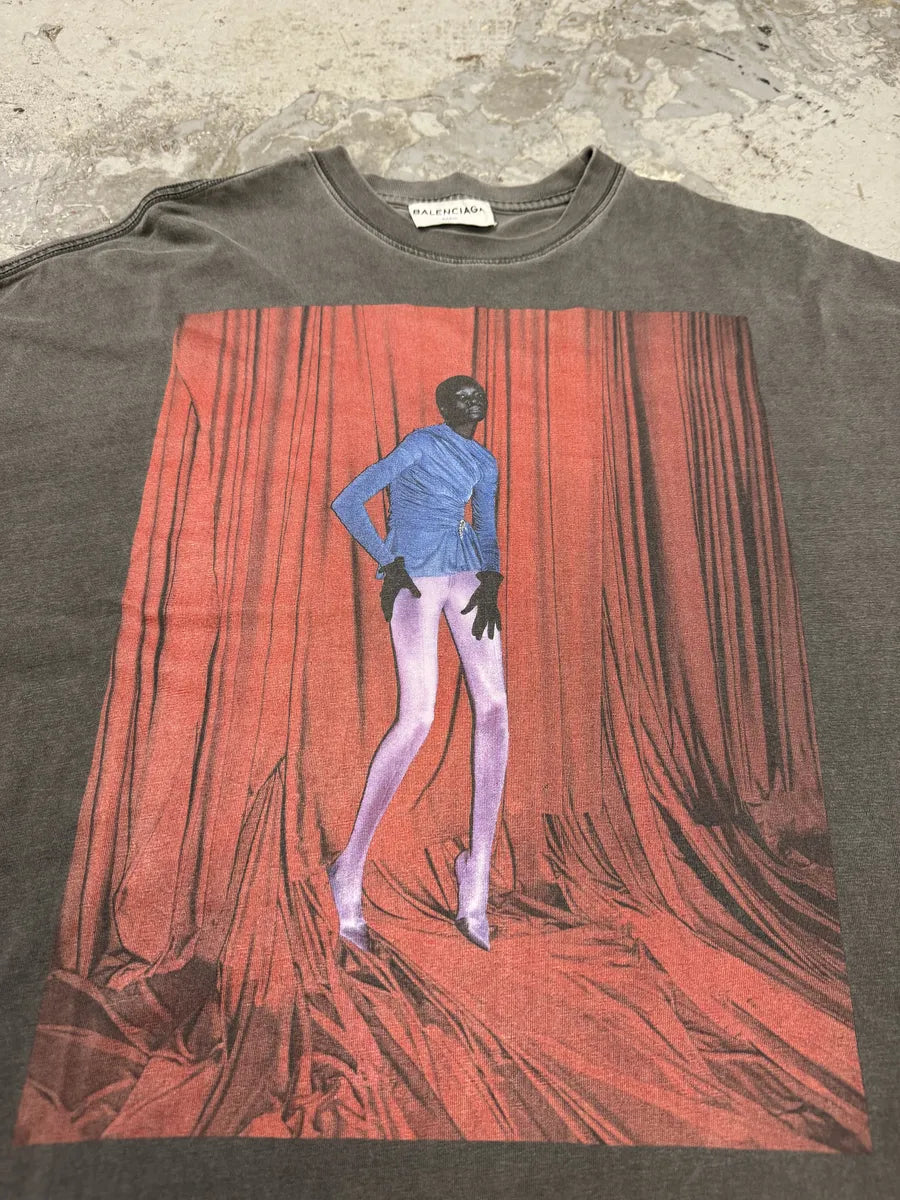 SS2017 Balenciaga Dark Grey Look Print T-Shirt xPYyFQc 7