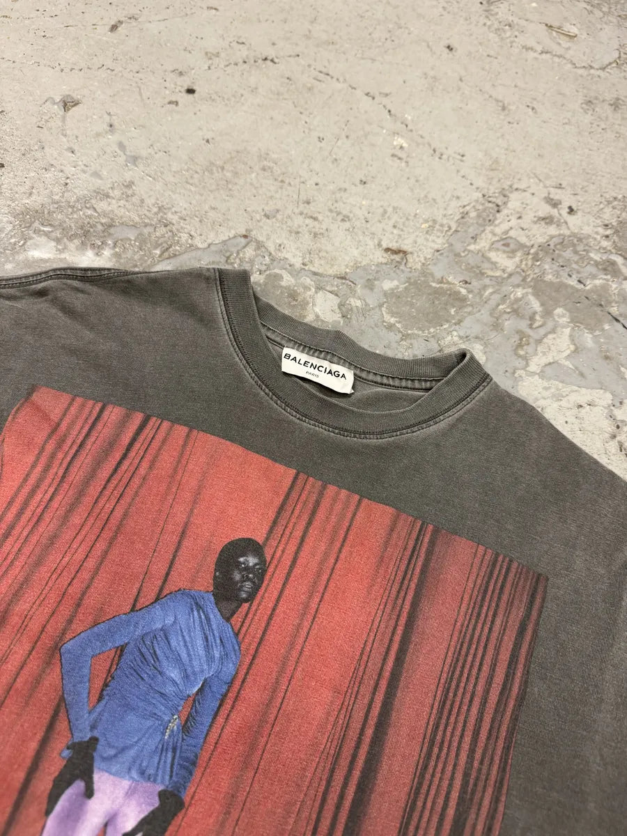 SS2017 Balenciaga Dark Grey Look Print T-Shirt xPYyFQc 8