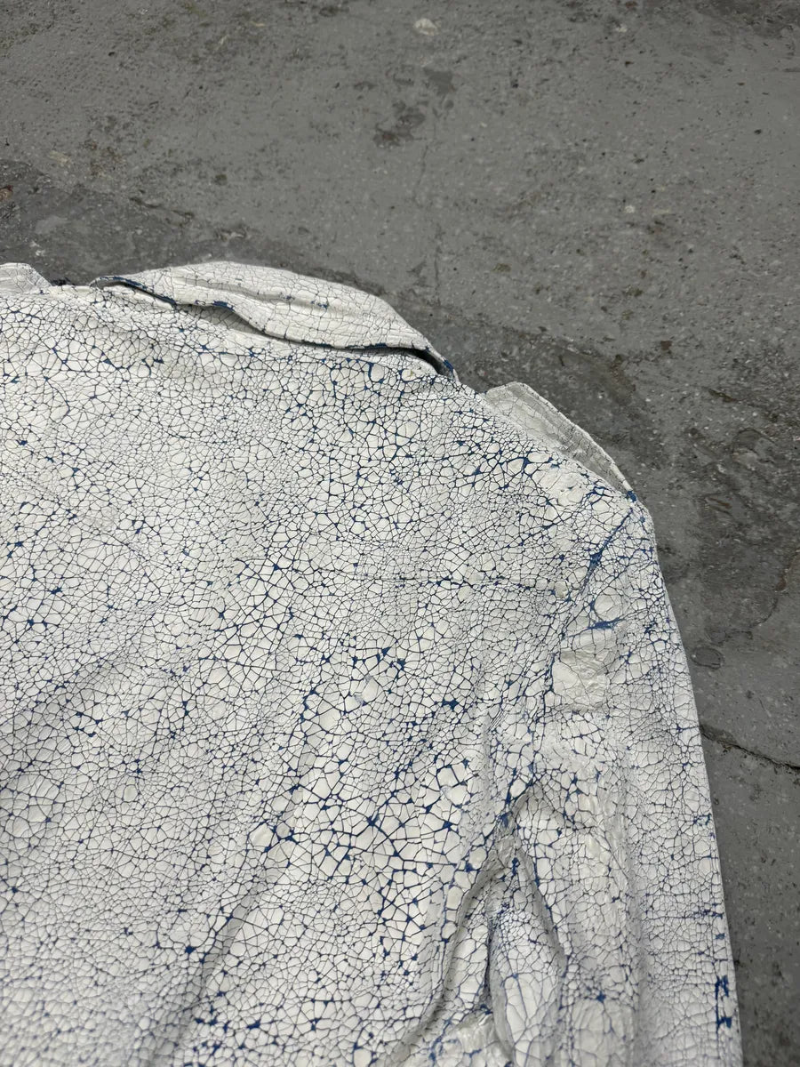 SS2017 Balmain Biker White Painted Blue Perfecto Jacket xqgMhWb 7