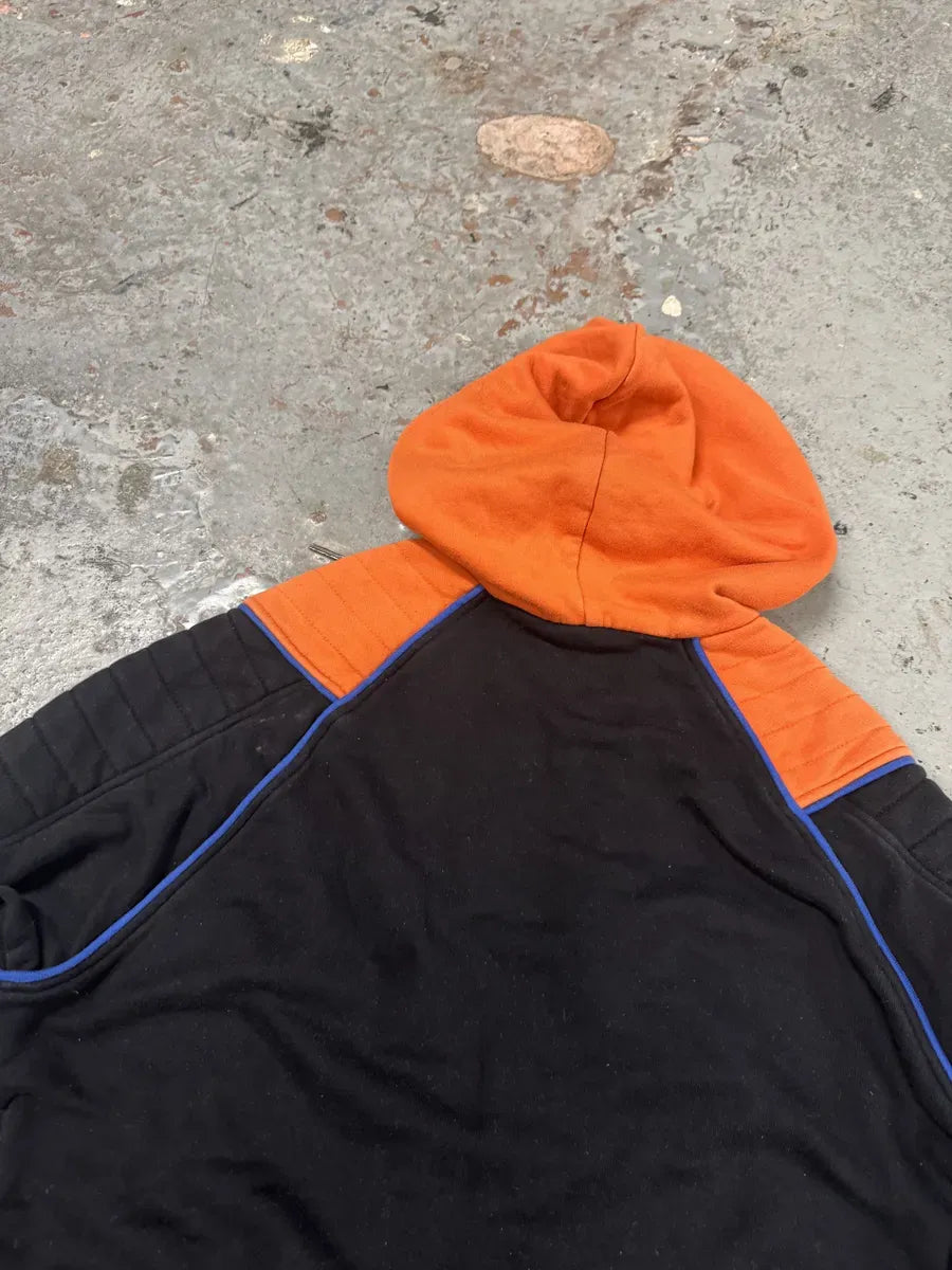 SS2017 Balmain Navy & Orange Biker Zip-up Hoodie oIcwpcN 8