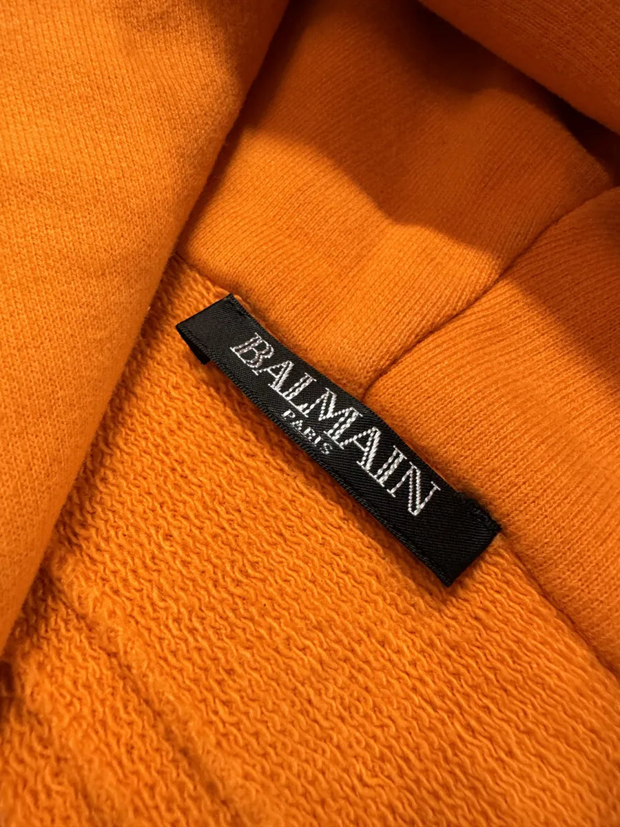 SS2017 Balmain Side Zips Orange Zip-up Hoodie hMzTRIT 10