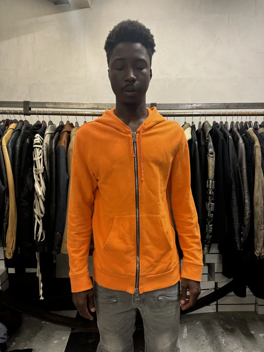 SS2017 Balmain Side Zips Orange Zip-up Hoodie hMzTRIT 2