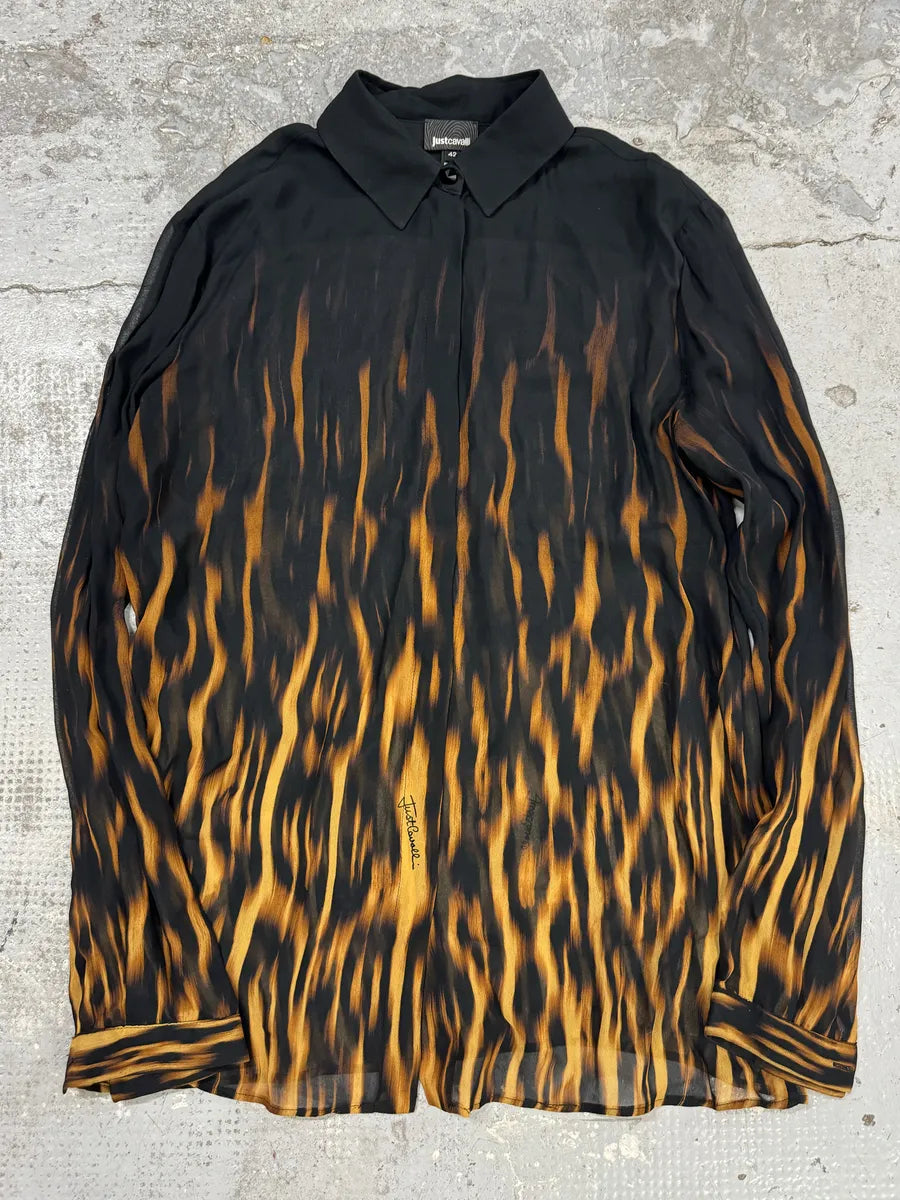 SS2017 Cavalli Fire Magma Black Shirt ZYruHIO 0