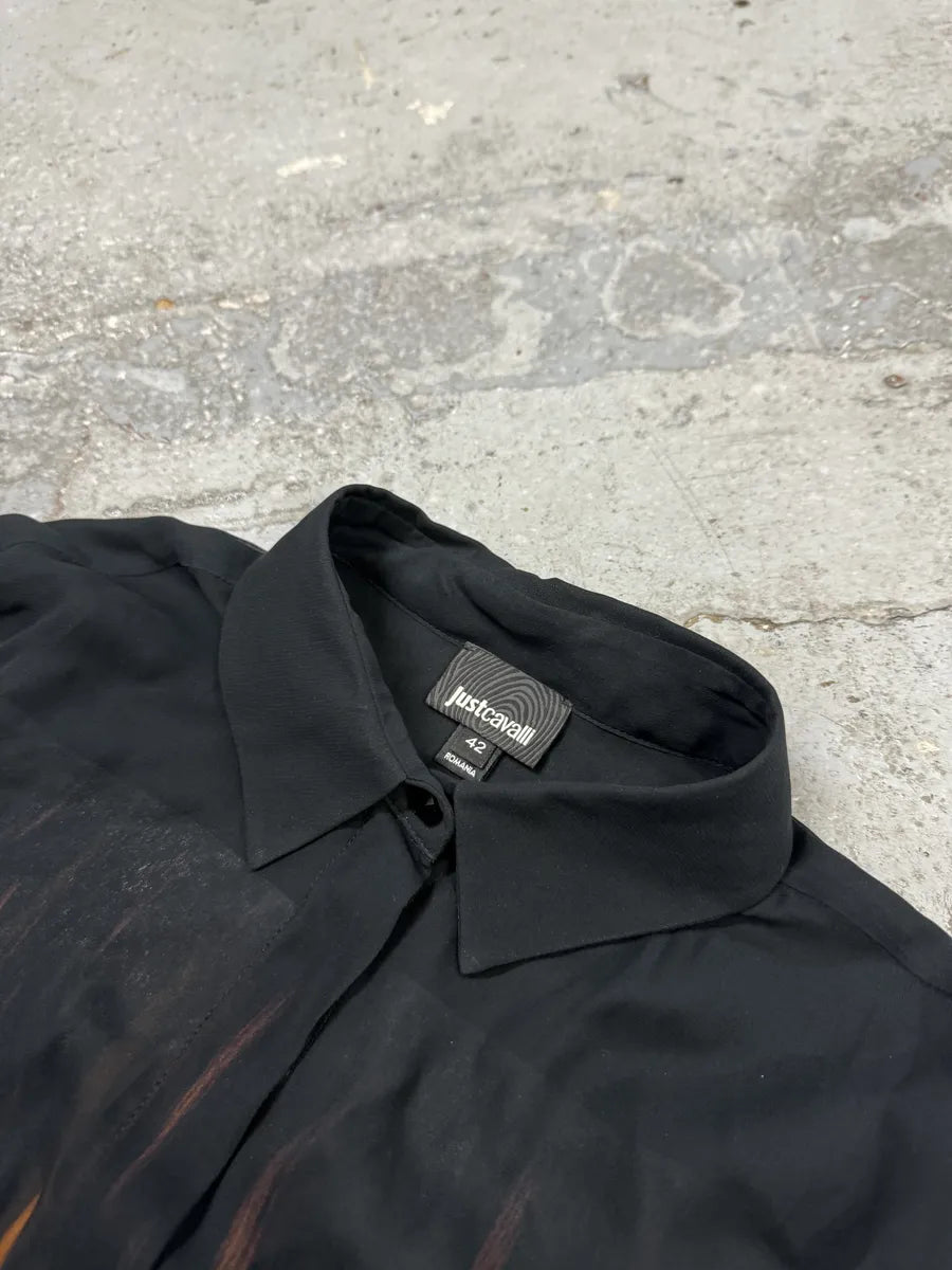 SS2017 Cavalli Fire Magma Black Shirt ZYruHIO 11