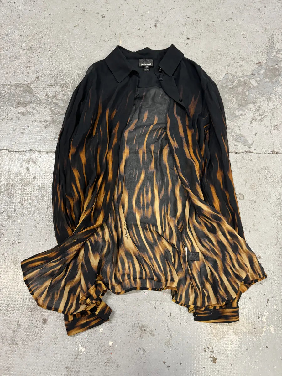 SS2017 Cavalli Fire Magma Black Shirt ZYruHIO 5