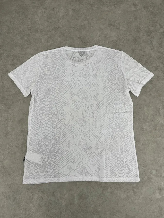 SS2017 Cavalli White Snake Python Print T-Shirt WvZbsdq 5