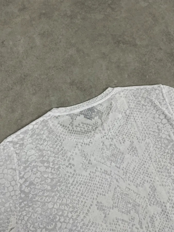 SS2017 Cavalli White Snake Python Print T-Shirt WvZbsdq 6