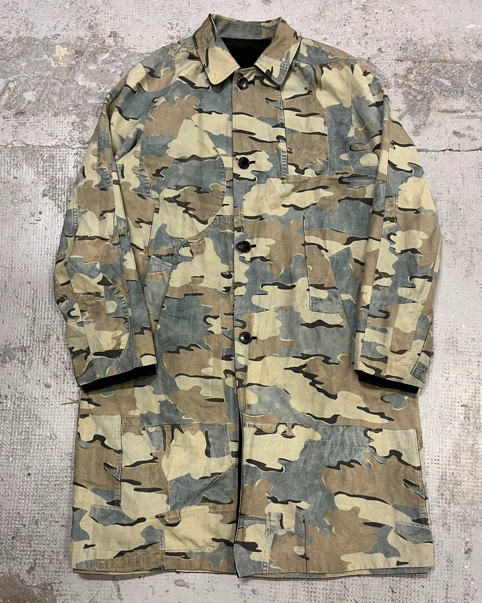 SS2017 Dries Van Noten Black & Camo Reversible Trench Coat  UdCmayR 0