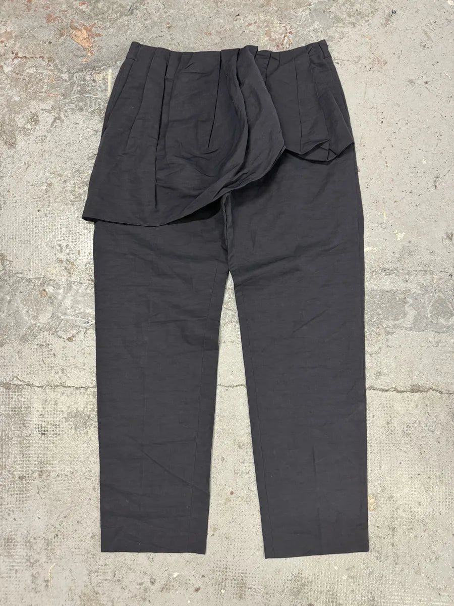 SS2017 Dries Van Noten Dark Navy Linen Skirt Trousers Pants rCLDlNd 3