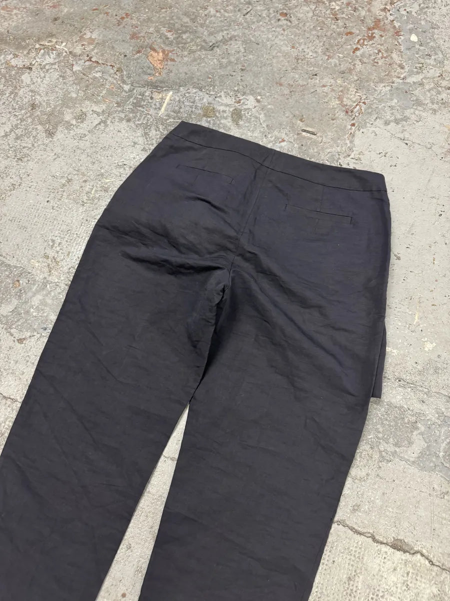 SS2017 Dries Van Noten Dark Navy Linen Skirt Trousers Pants rCLDlNd 5