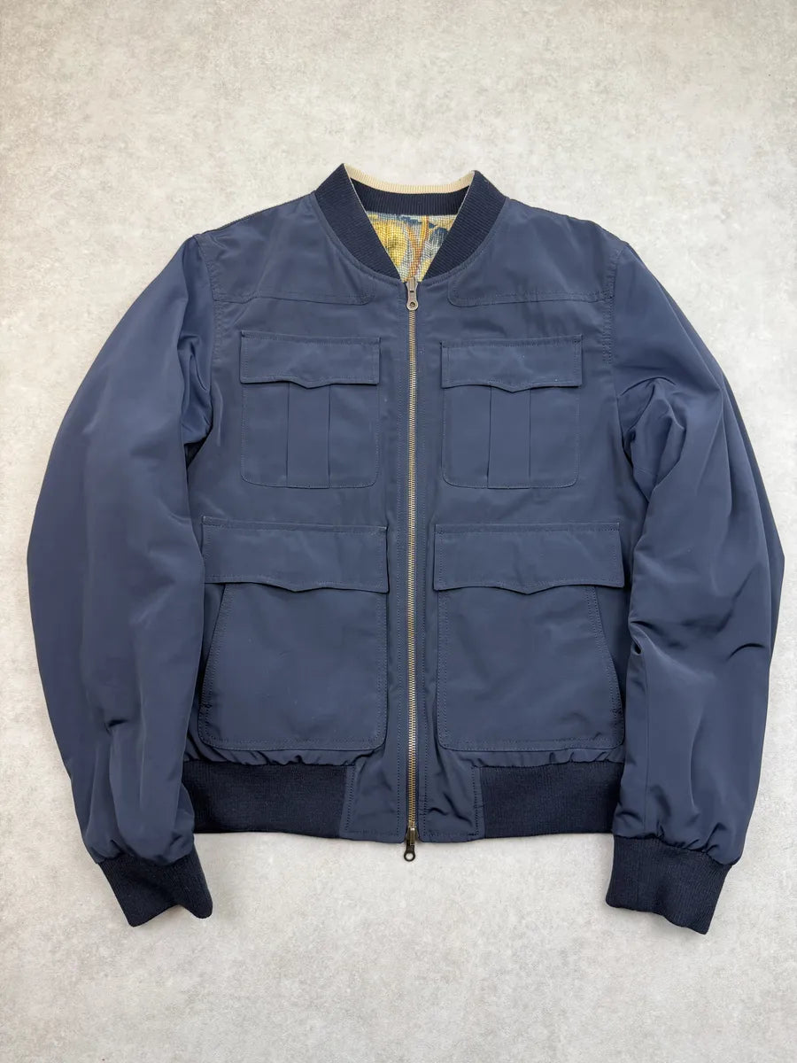 SS2017 Dries Van Noten Navy Tapisserie Reversible Bomber Jacket FgejhMc 1