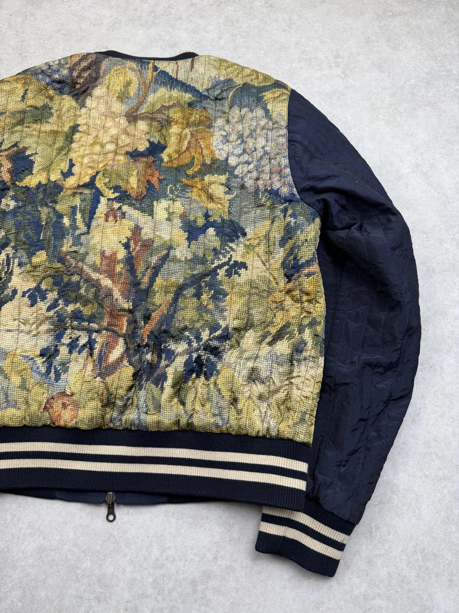 SS2017 Dries Van Noten Navy Tapisserie Reversible Bomber Jacket FgejhMc 13