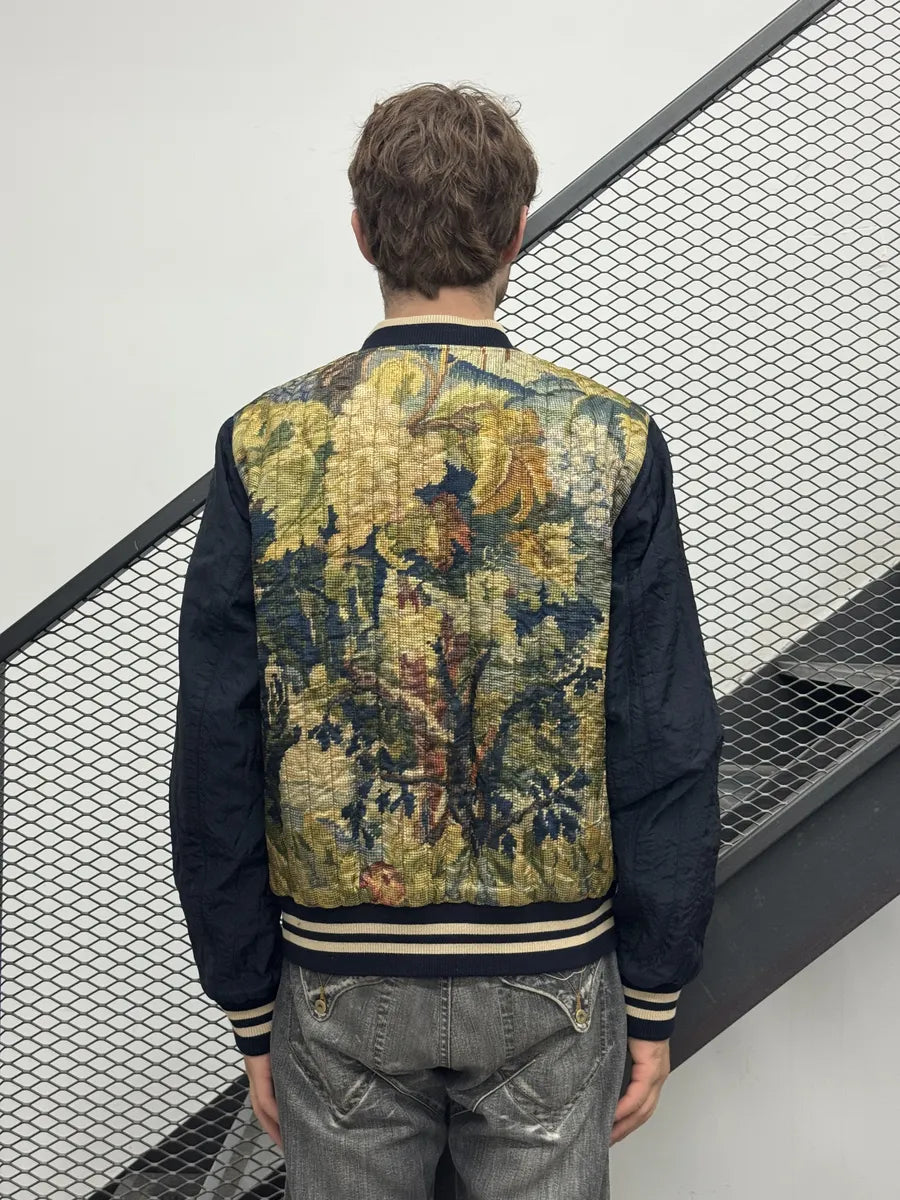SS2017 Dries Van Noten Navy Tapisserie Reversible Bomber Jacket FgejhMc 3