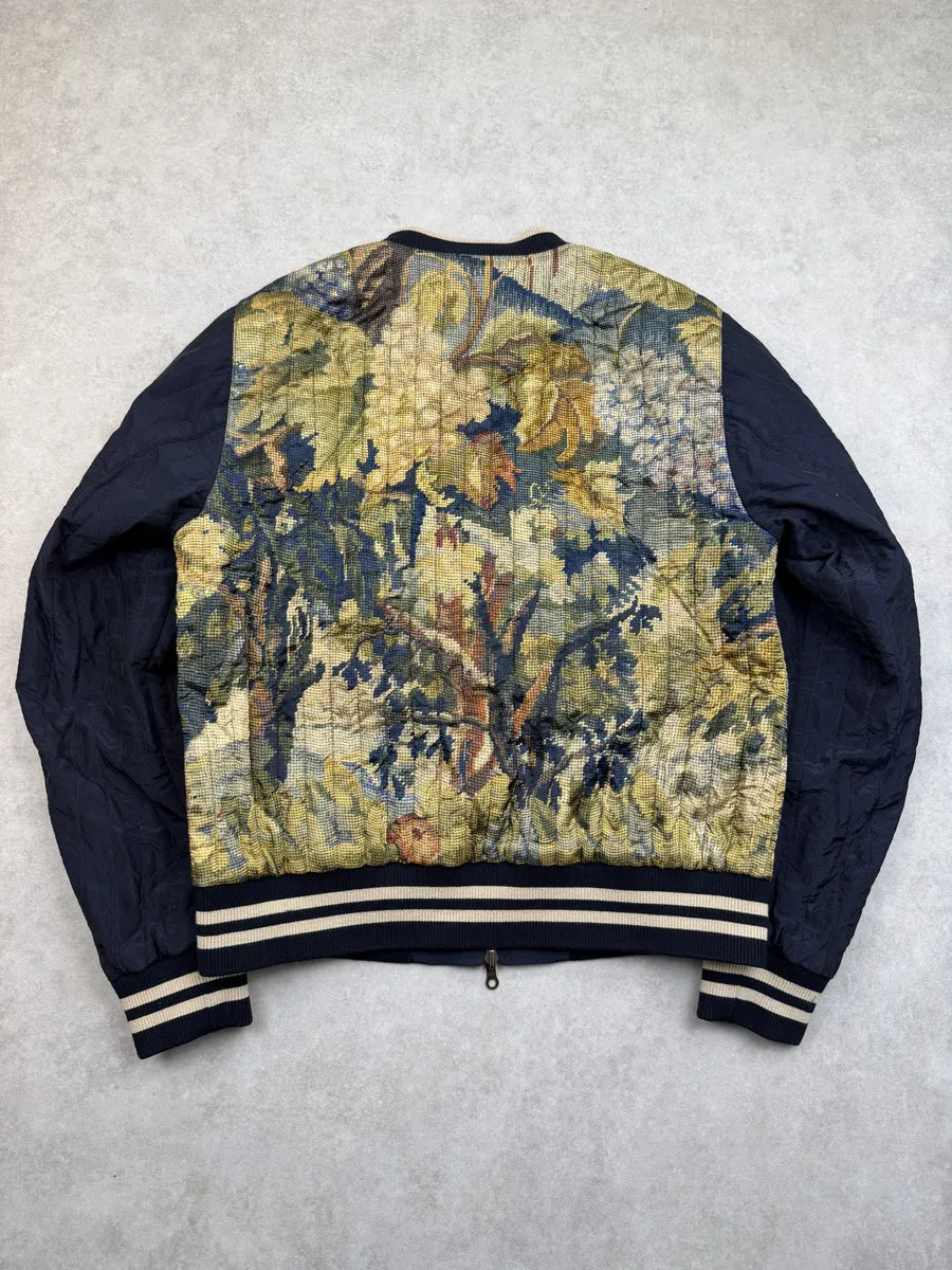SS2017 Dries Van Noten Navy Tapisserie Reversible Bomber Jacket FgejhMc 6