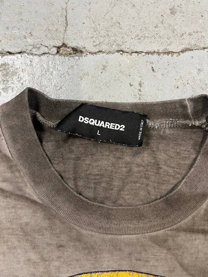 SS2017 Dsquared2 Grey & Orange Cactus Sunset T-Shirt iRKuKtG 5