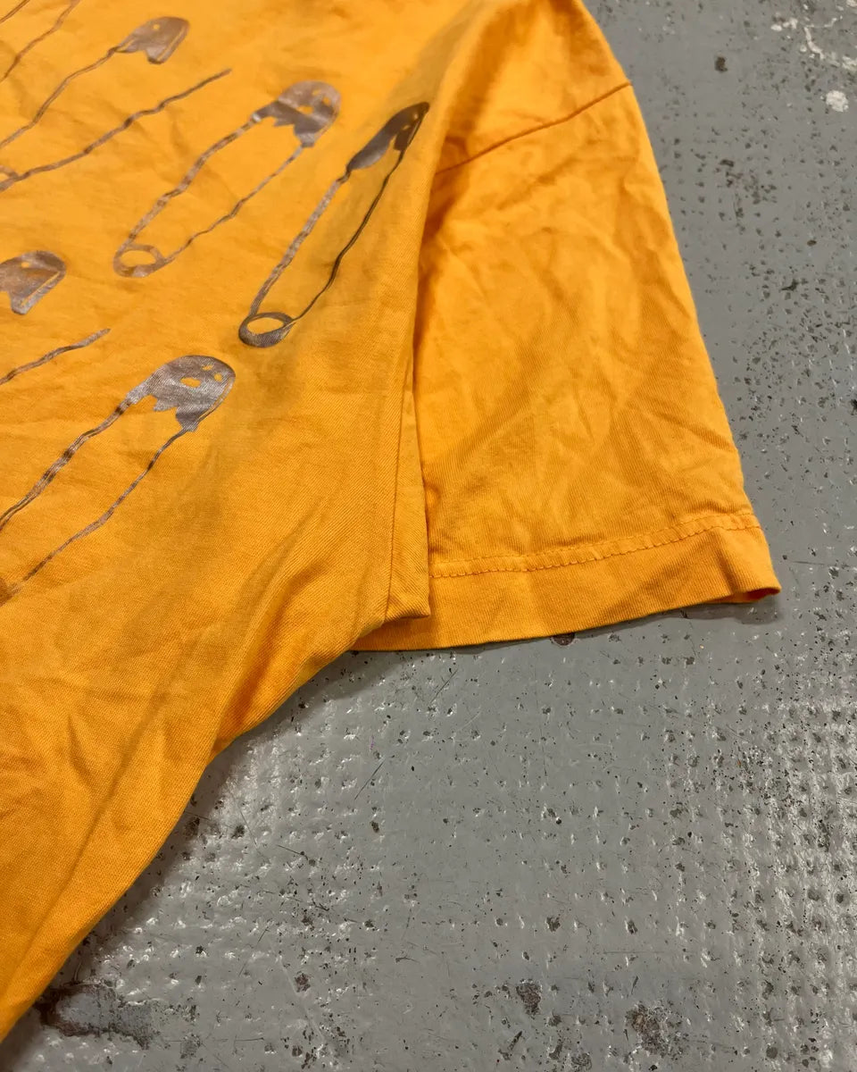 SS2017 Dsquared2 Orange Safety Pin Print T-Shirt SbQIVOO 5