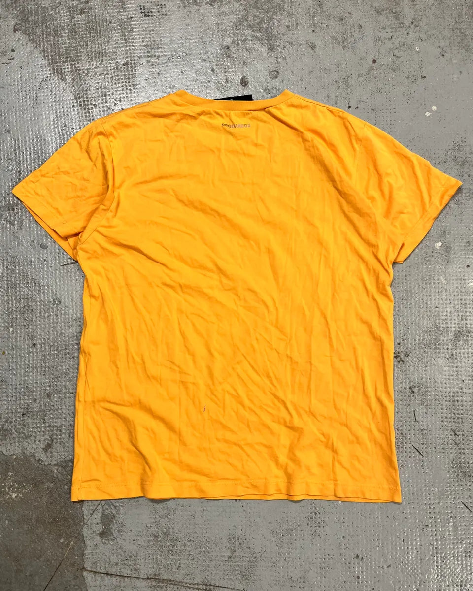 SS2017 Dsquared2 Orange Safety Pin Print T-Shirt SbQIVOO 6