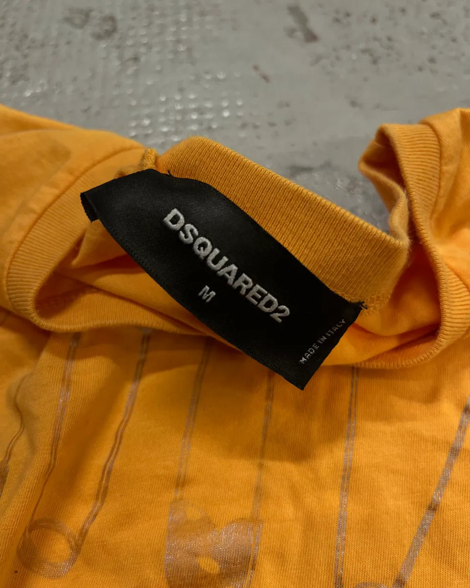 SS2017 Dsquared2 Orange Safety Pin Print T-Shirt SbQIVOO 7