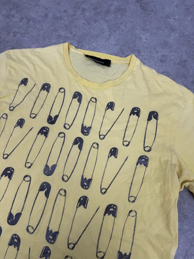 SS2017 DSquared2 Yellow Pinstriped T-Shirt hMLwnLS 4