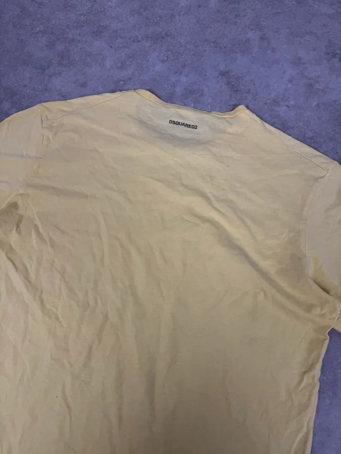 SS2017 DSquared2 Yellow Pinstriped T-Shirt hMLwnLS 5