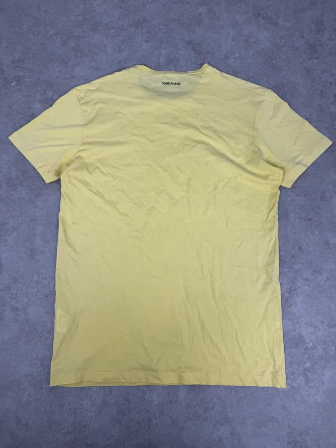 SS2017 DSquared2 Yellow Pinstriped T-Shirt hMLwnLS 3