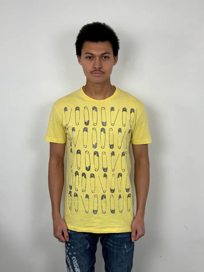 SS2017 DSquared2 Yellow Pinstriped T-Shirt hMLwnLS 1