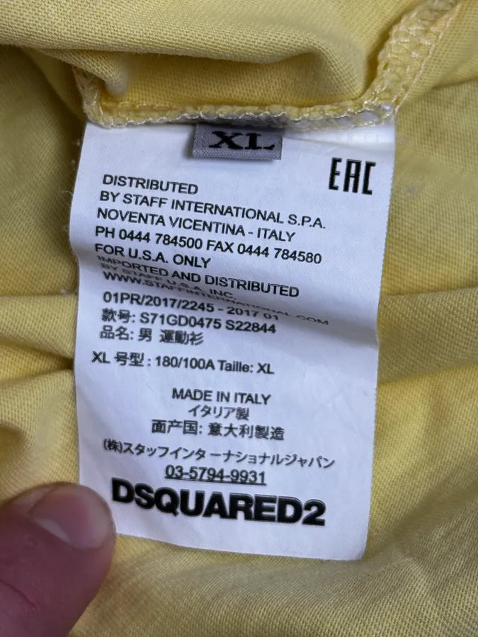 SS2017 DSquared2 Yellow Pinstriped T-Shirt hMLwnLS 9